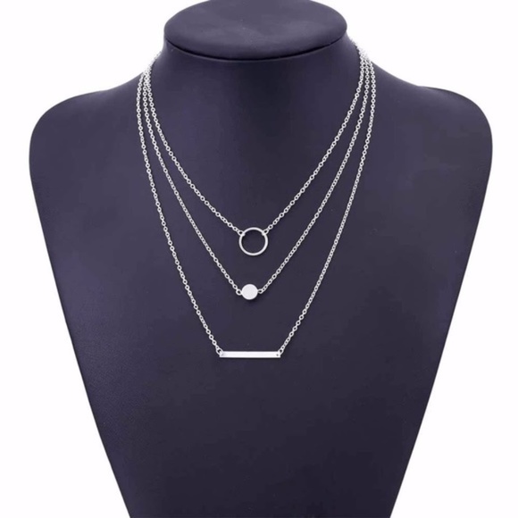 5 for $25 Silver Color Delicate Layered Necklace - Picture 3 of 4